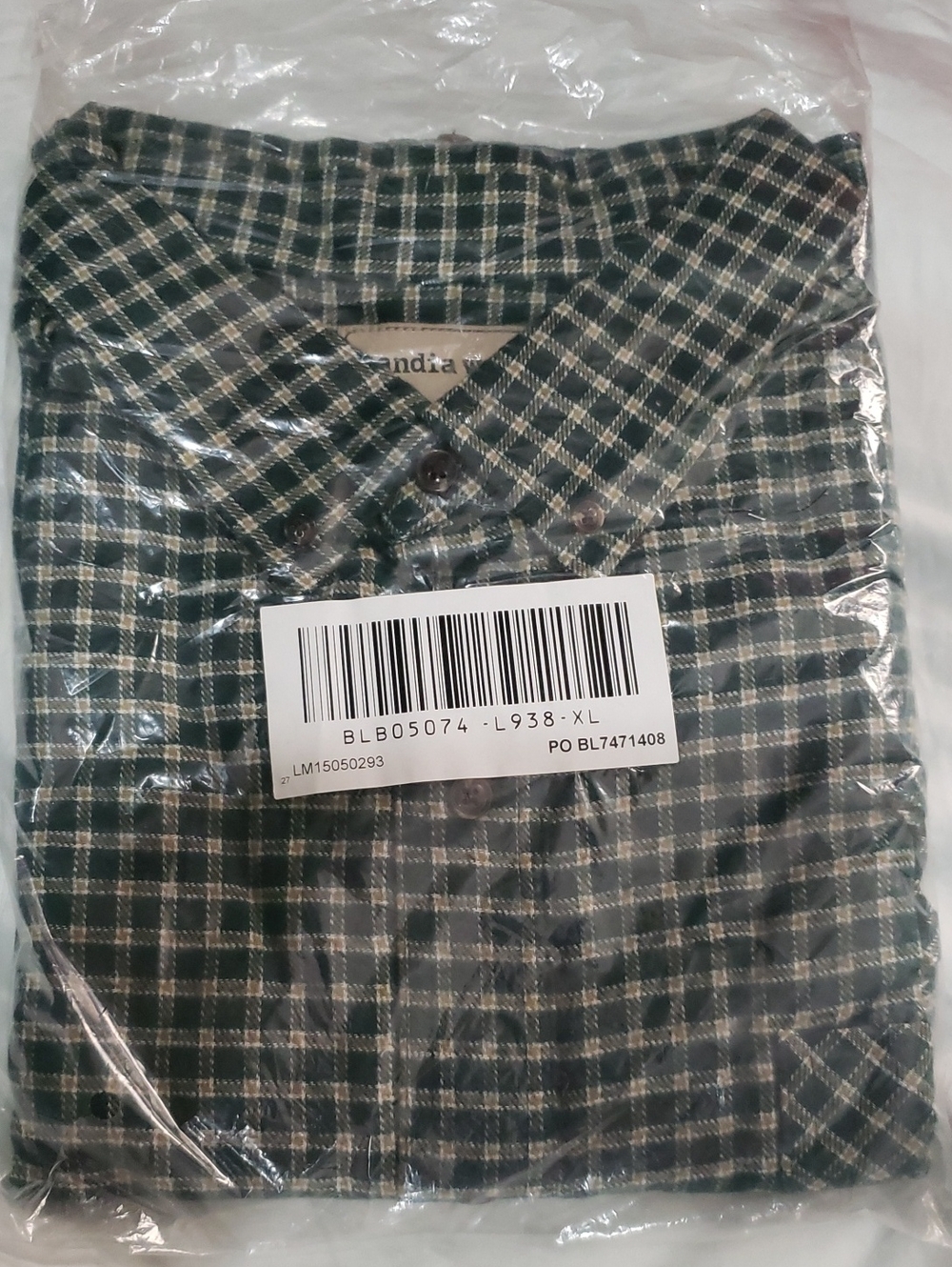 Men's Green Plaid Button-Down Shirt - Scandia Woods Dress Casual Sealed
